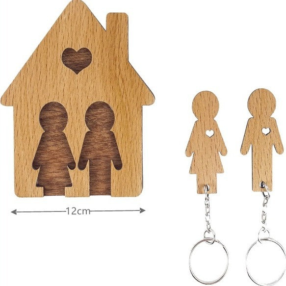 Wooden Family Keychain Holder