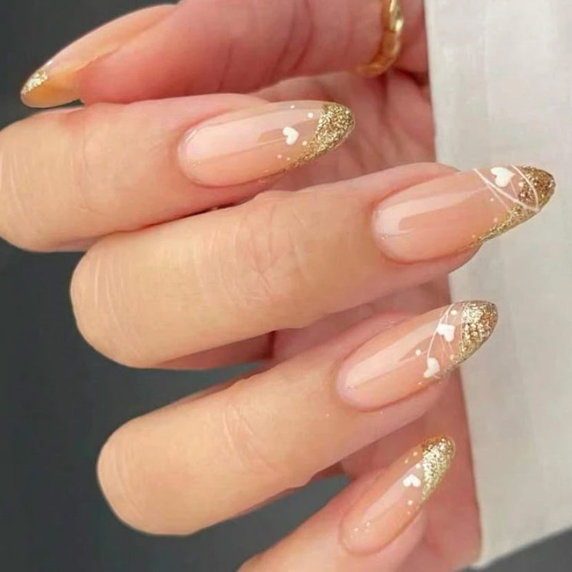Glamorous Heart-Accent Press-On Nails Kalsten