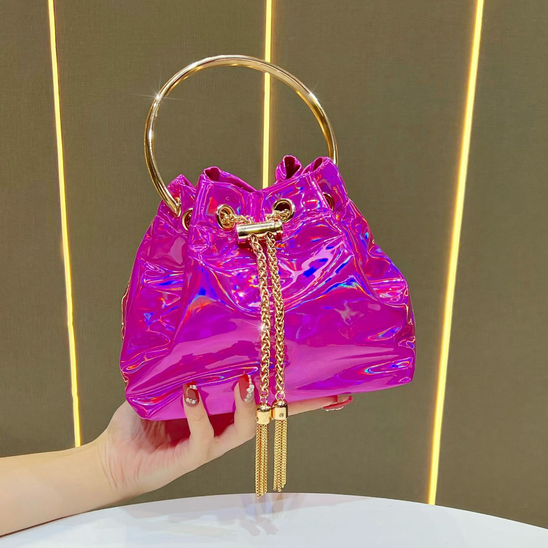 Bucket Handbag With Metallic Detailing