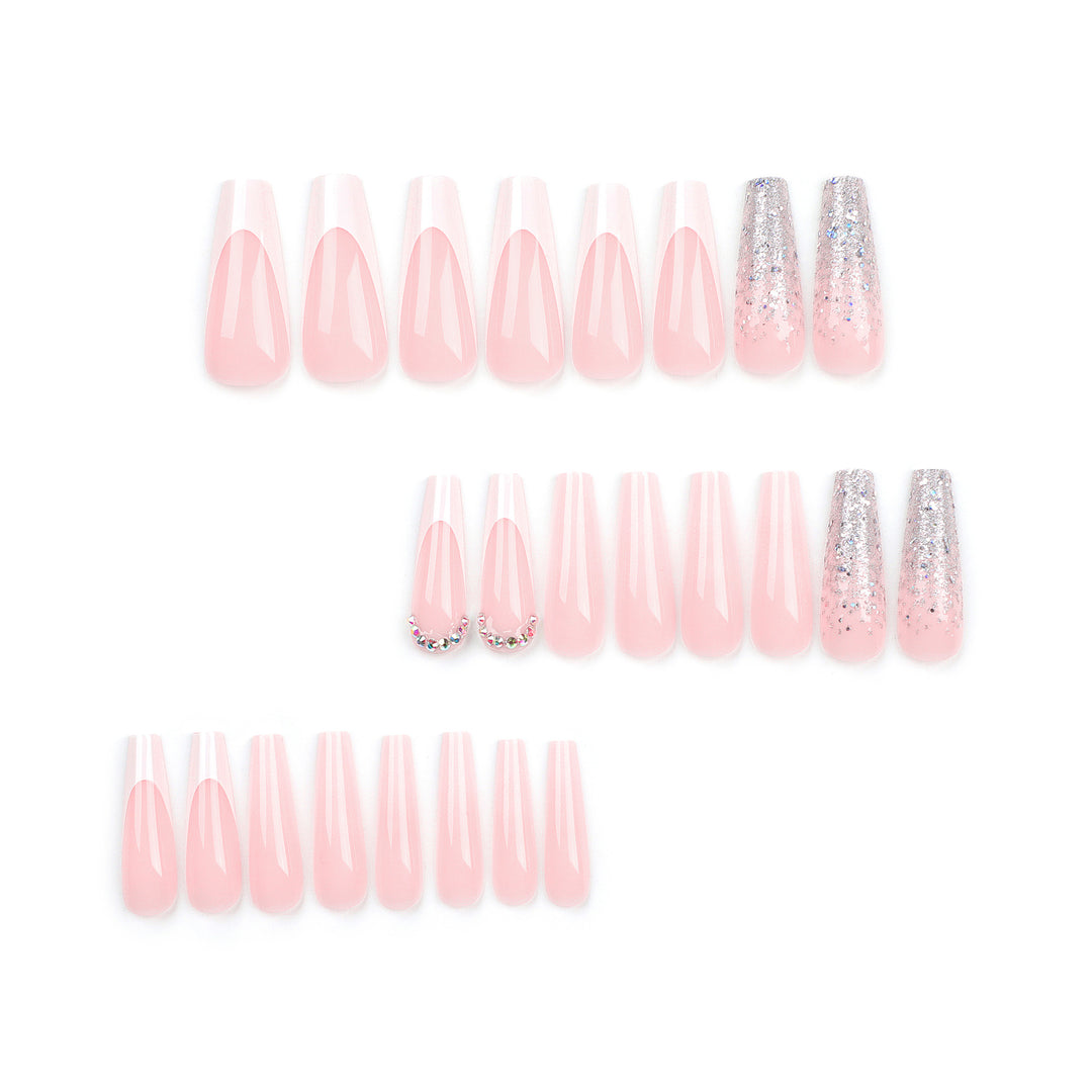 Artful Gel Nails with Glitter and Ombre Effect Kalsten