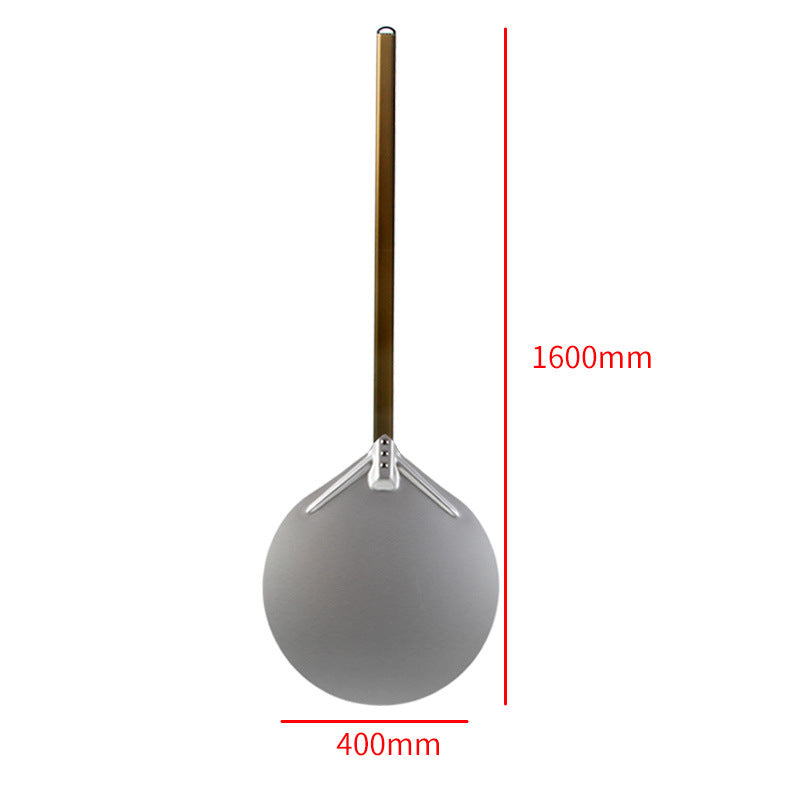 long wooden handled round aluminum pizza peel with reinforced neck Kalsten