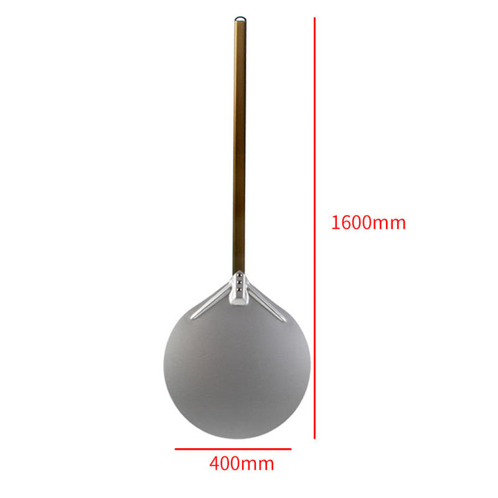 long wooden handled round aluminum pizza peel with reinforced neck Kalsten