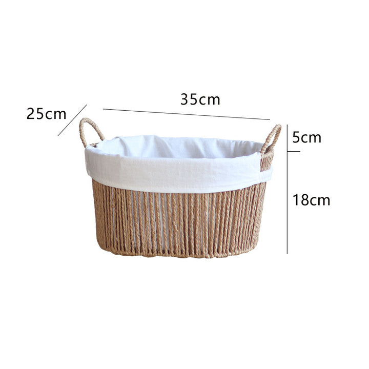 Handcrafted storage basket with white cotton lining Kalsten