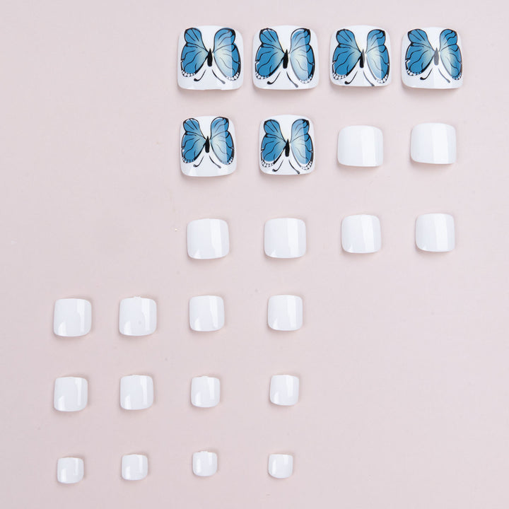 Artistic Butterfly Pedicure Nail Art