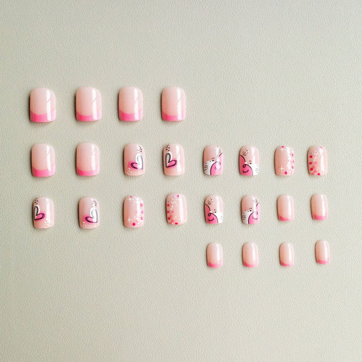 Artistic Nail Art Kit with Heart and Sparkle Designs