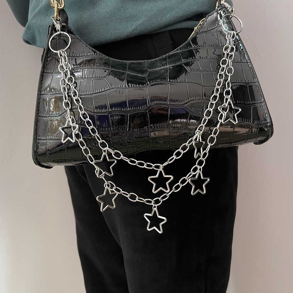 Fashionable chain belt with star pendants Kalsten