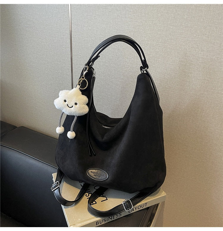 Soft Suede Slouchy Shoulder Bag