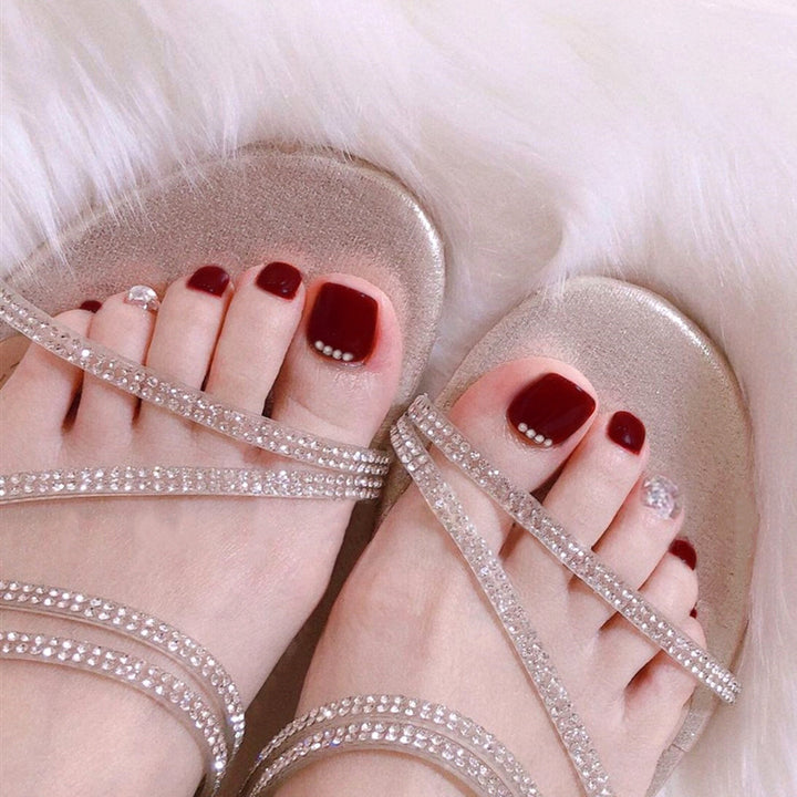 Elegant Rhinestone-Embellished Slide Sandals