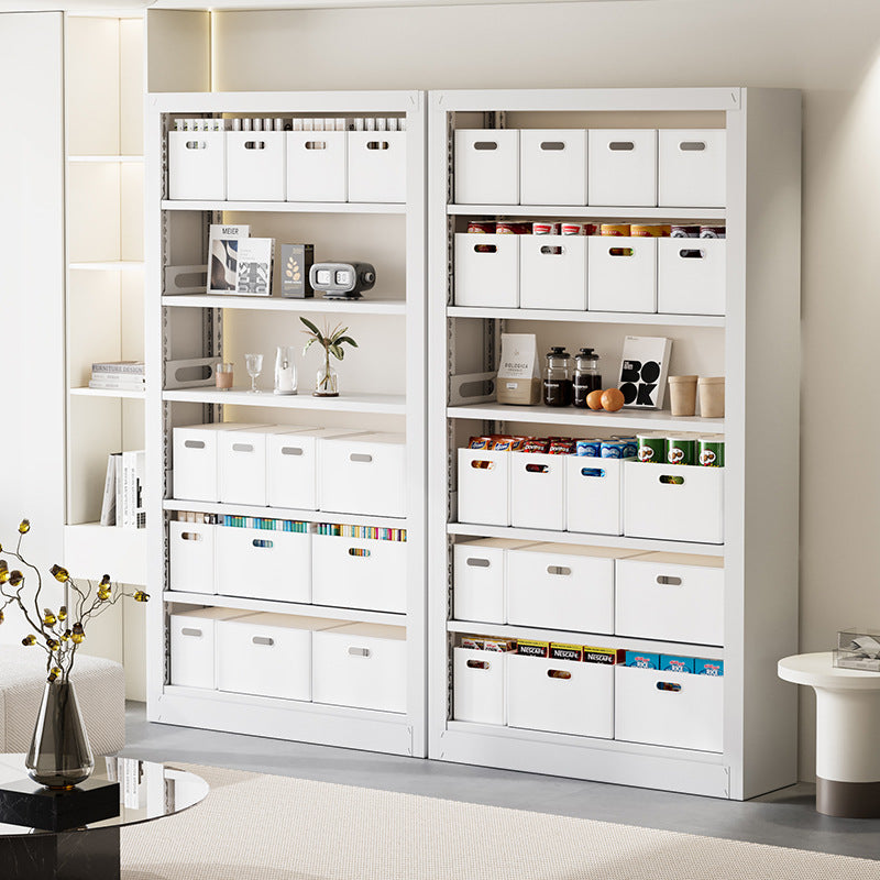 Robust square storage box with removable lid and integrated handle openings