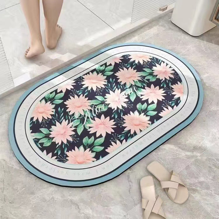 Leaf Patterned Bath Mat Kalsten