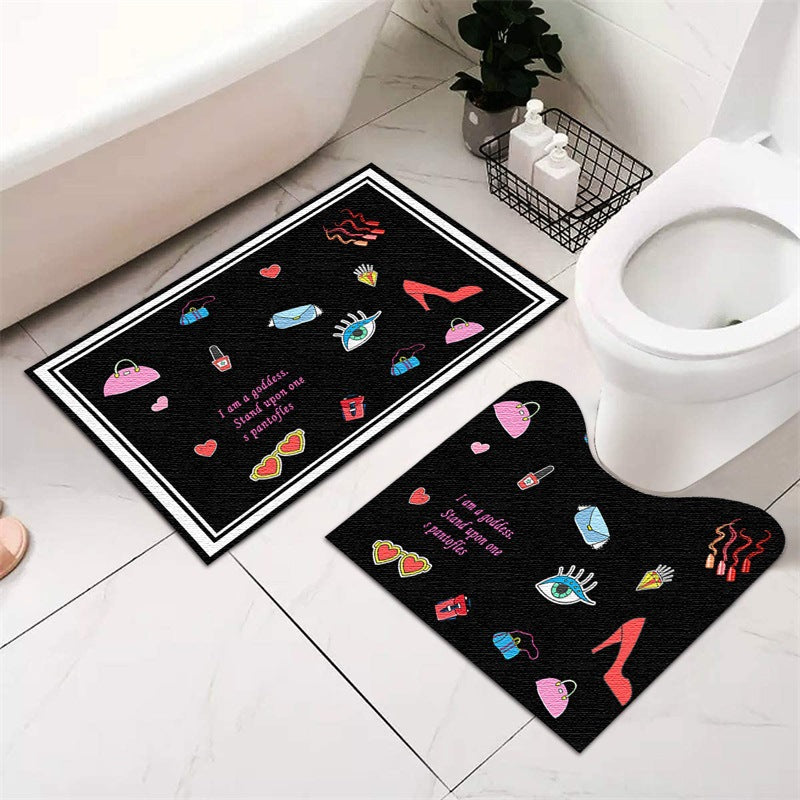 Festive Holiday-Themed Bathroom Mat Set