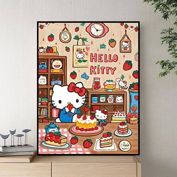 Whimsical Cat-Themed Canvas Art Print Kalsten