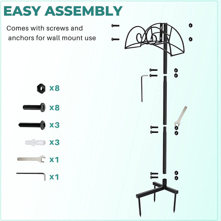 ornate wrought iron outdoor garden hose stand with rustproof powder-coated finish Kalsten