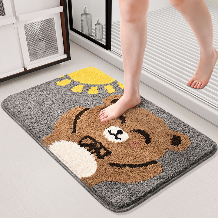 Cartoon Bear Design Bath Mat Kalsten