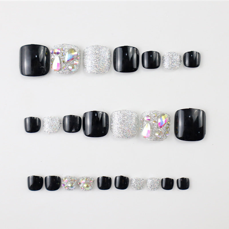 Decorative Press-On Toenails Set