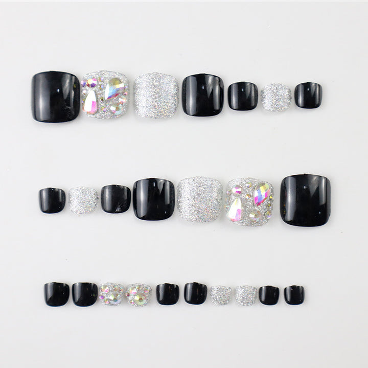 Decorative Press-On Toenails Set