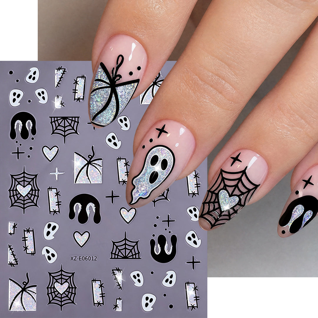 Glow-in-the-Dark Ghost Nail Art Sticker Set