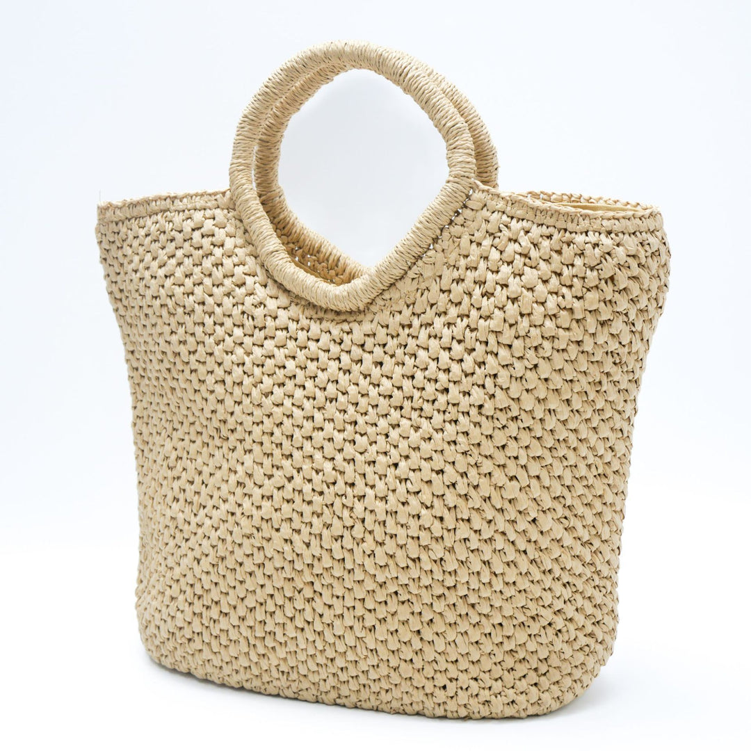 Handmade basket bag with round handles Kalsten