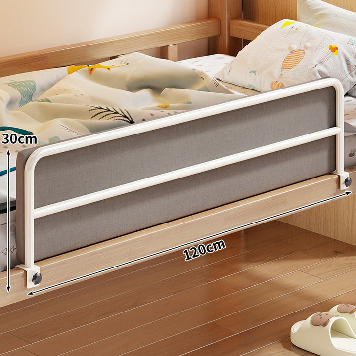 Foldable Mesh-Lined Clamp-On Child Bed Safety Guard Rail with Padded Panel