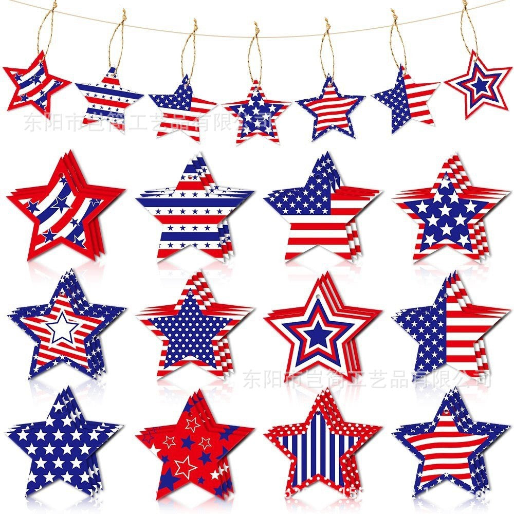 Independence Day layered star-shaped hanging party garland and tabletop decorations Kalsten