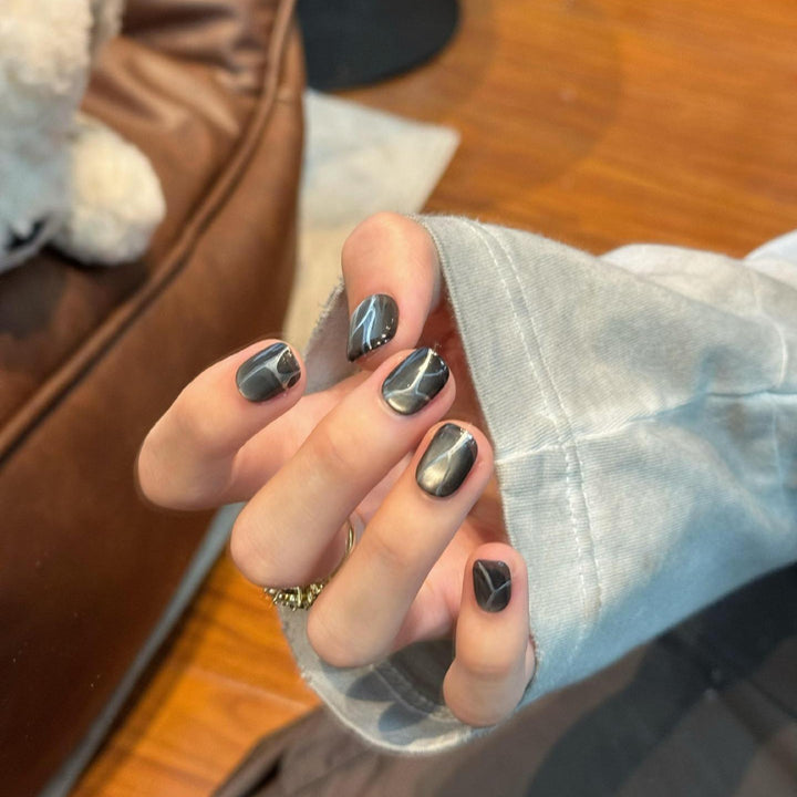 Acrylic Nail Set with Modern Geometric Design Kalsten