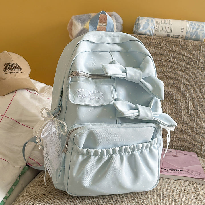 Bow-Embellished Casual Backpack Kalsten
