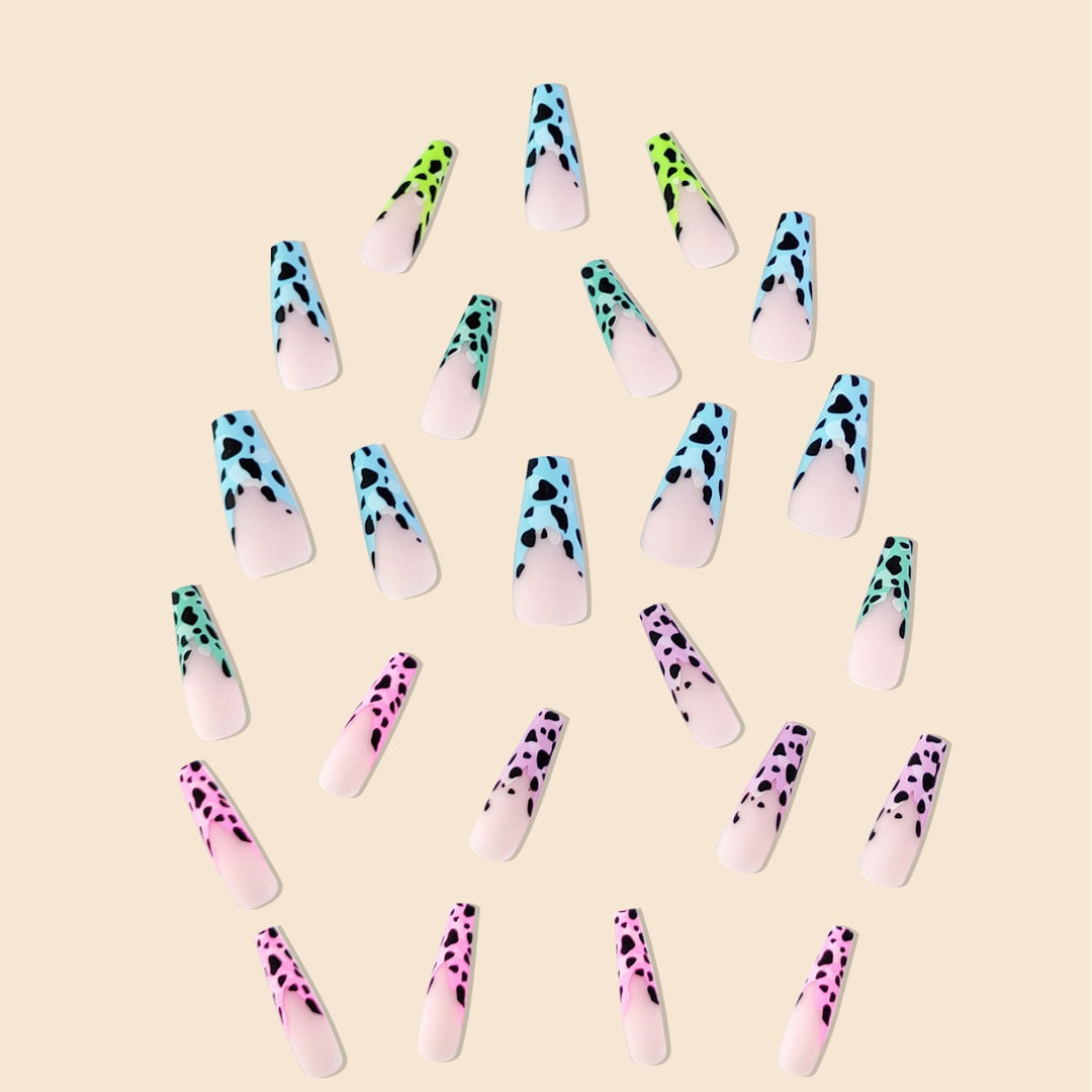 Decorative Animal Print Stiletto Nail Art Extensions