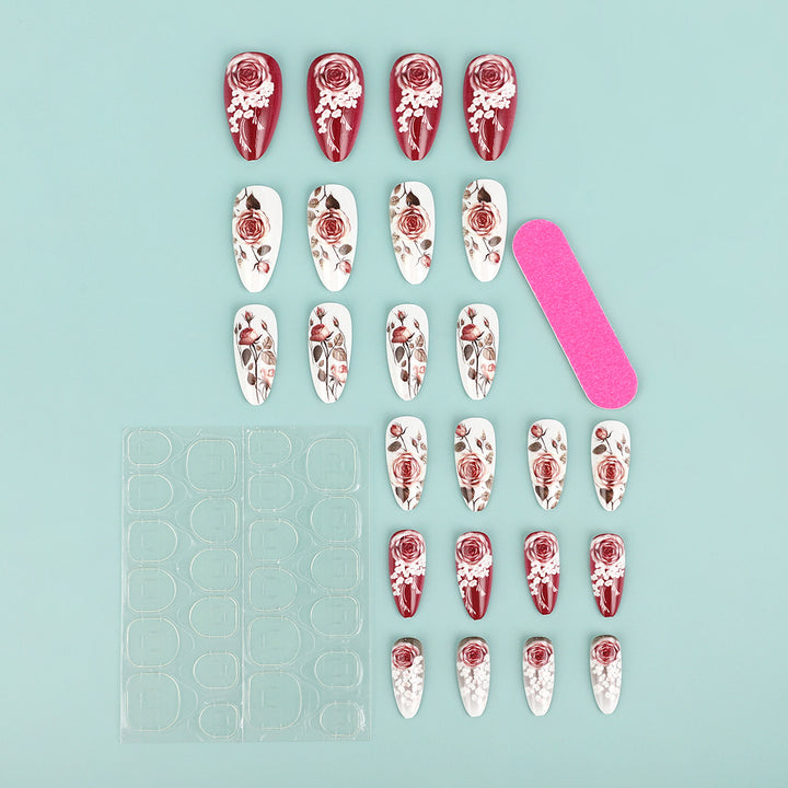 Nail art in elegant rose design Kalsten