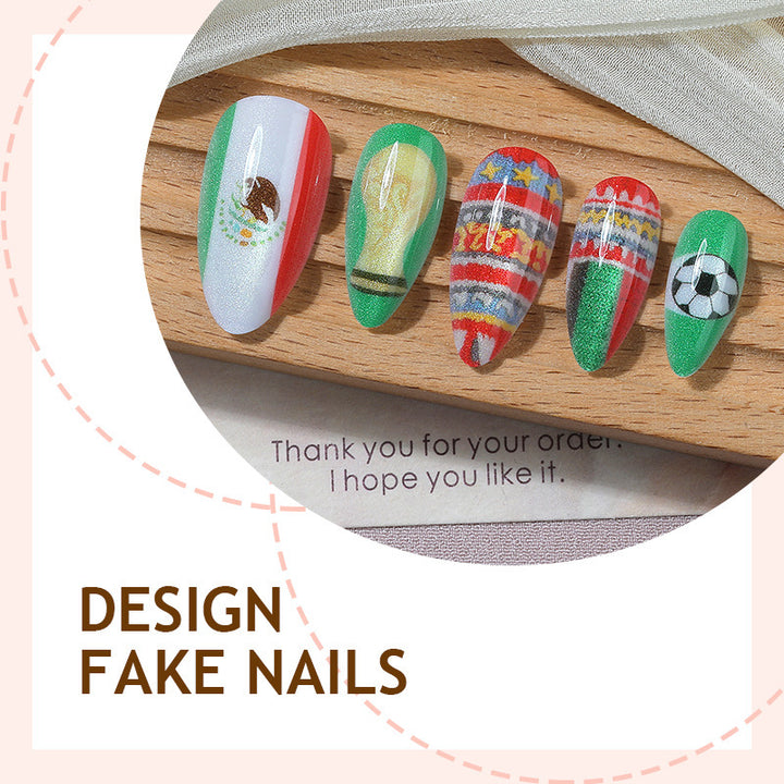 Artificial nail set with festive designs and unique motifs Kalsten
