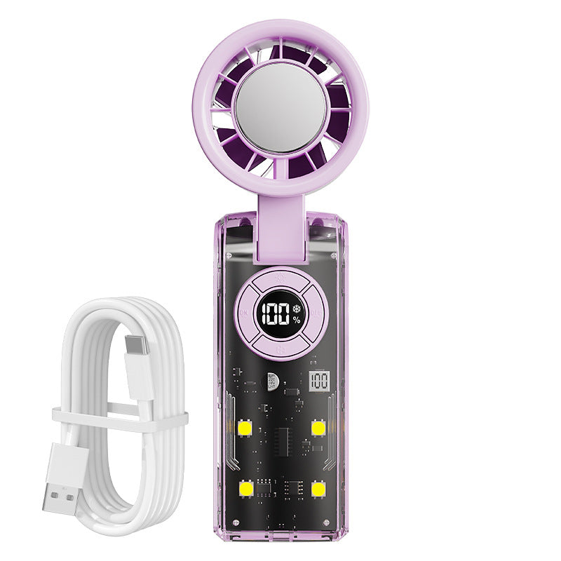 Ladies portable hand fan with integrated power bank Kalsten