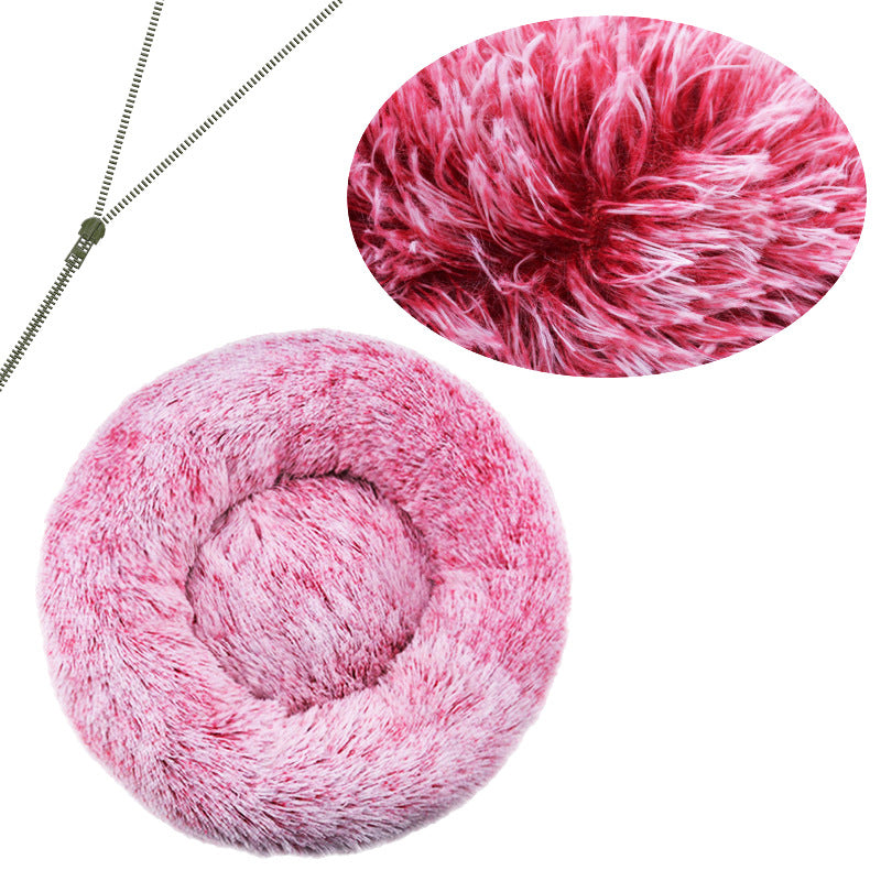Cozy Round Plush Dog Bed