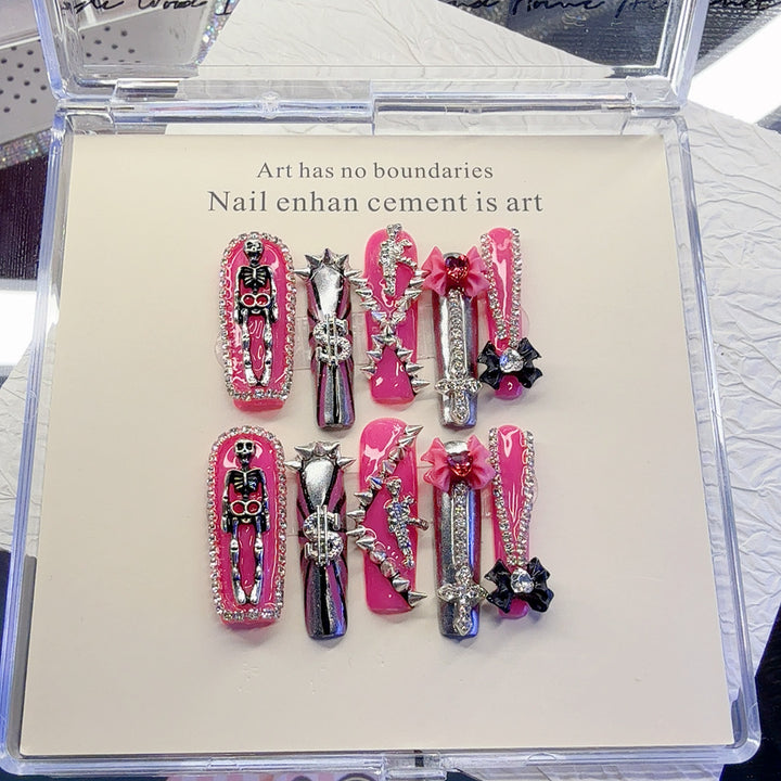 Gothic Themed Press-On Nail Art Set