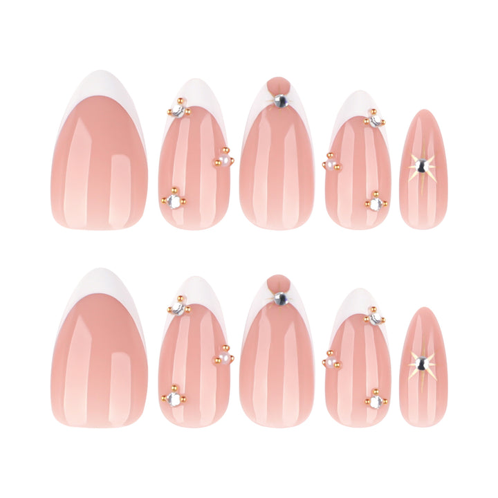 Glamorous nail art with rhinestones and gold accents Kalsten