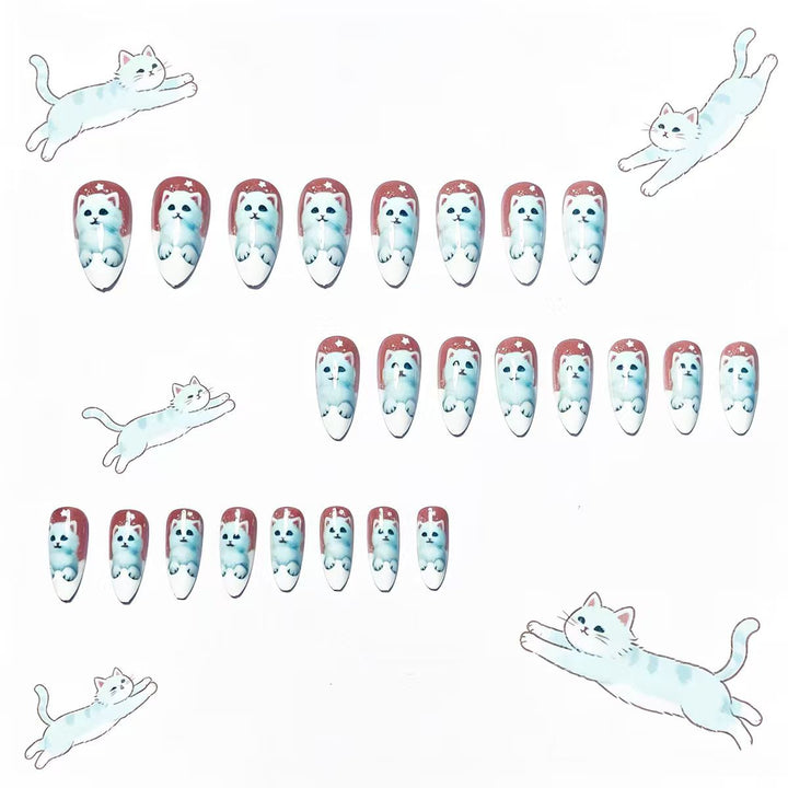 Playful Cat-Themed Nail Art Kalsten