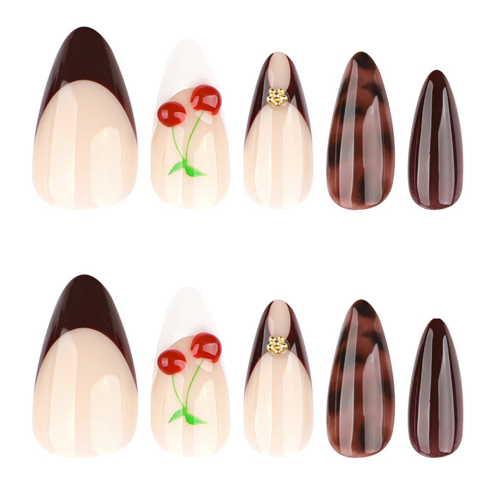 Artificial nail art with cherry blossom design Kalsten