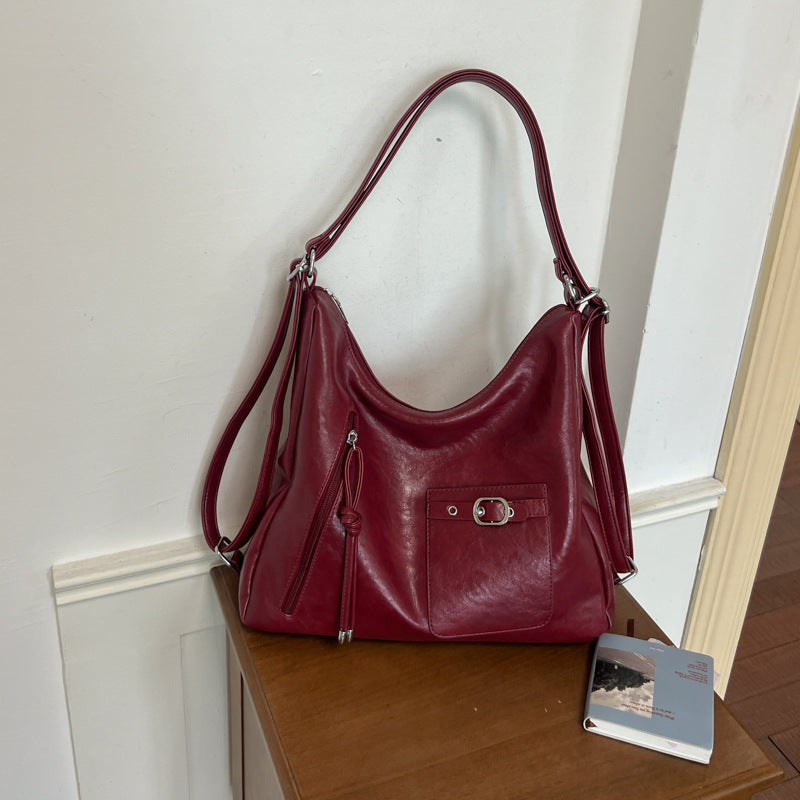 Vintage-Inspired Soft Leather Hobo Bag