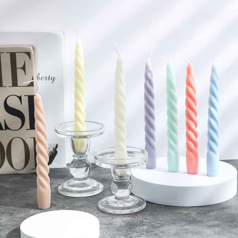 Pressed Glass Pedestal Candle Holder for Taper & Pillar Candles