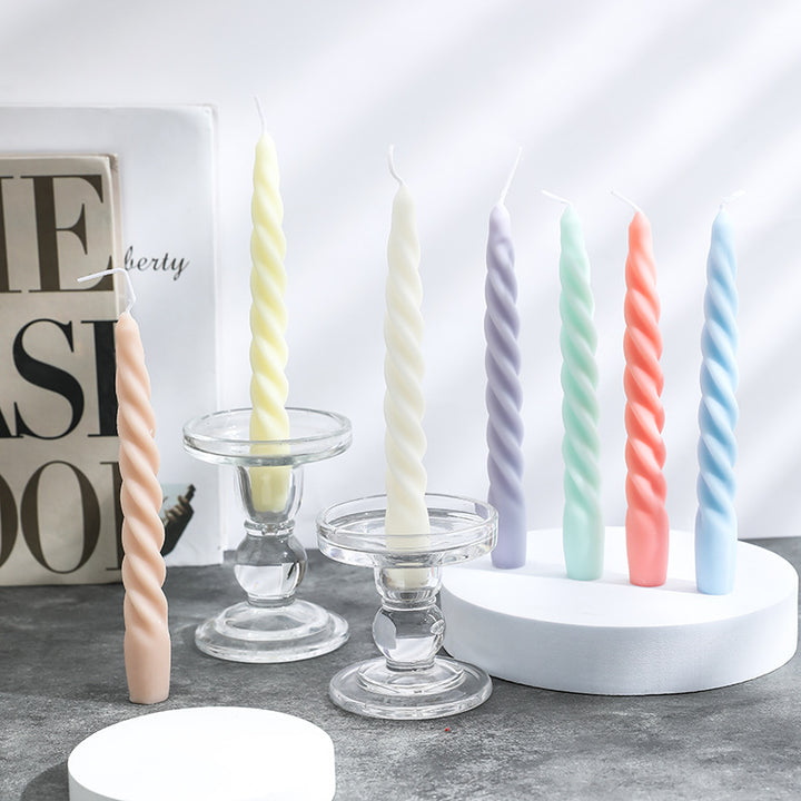 Pressed Glass Pedestal Candle Holder for Taper & Pillar Candles