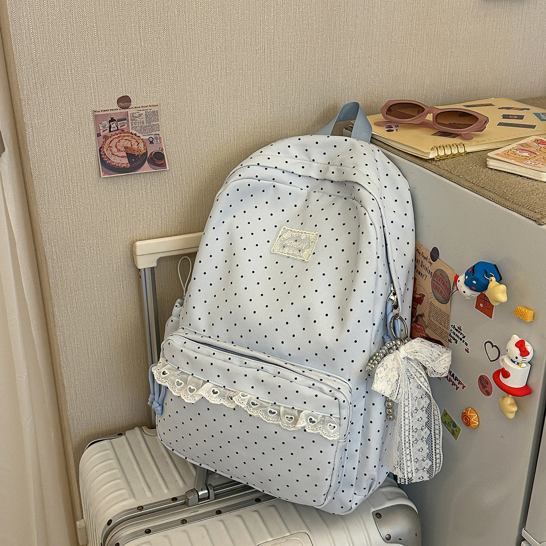 Charming Polka Dot Patterned Backpack Kalsten