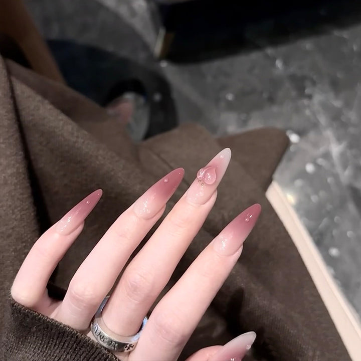 Elegant Stiletto Press-On Nails with Heart Accents Kalsten