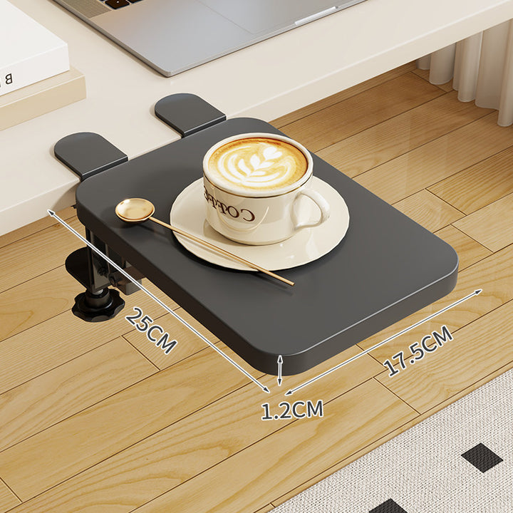 Clamp-On Foldable Bamboo Side Tray Table for Desk and Sofa
