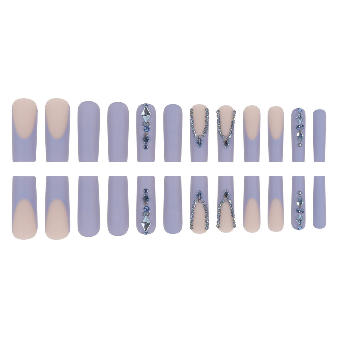 Decorative Acrylic Press-On Nails with Rhinestone Accents Kalsten