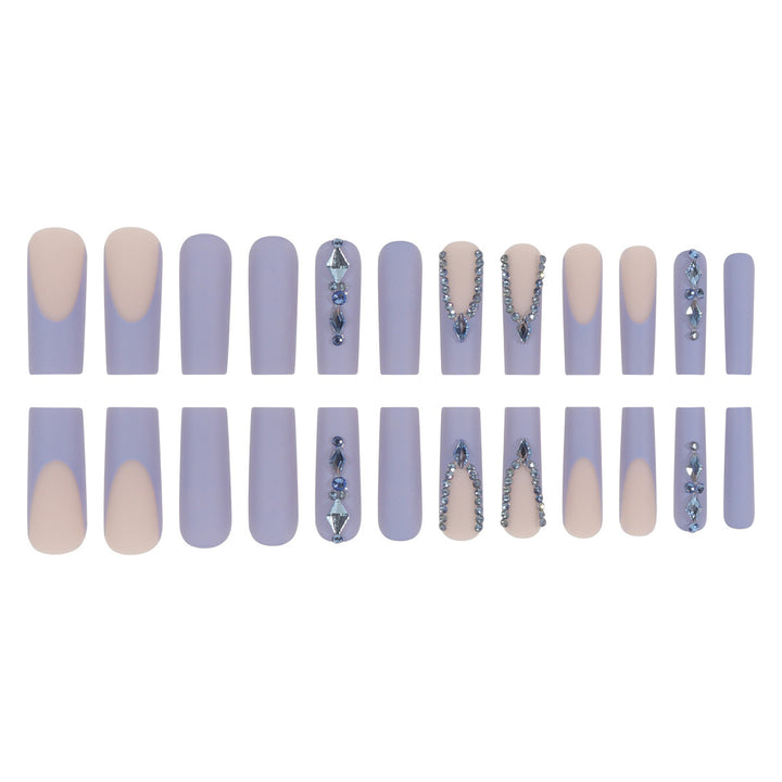 Decorative Acrylic Press-On Nails with Rhinestone Accents Kalsten