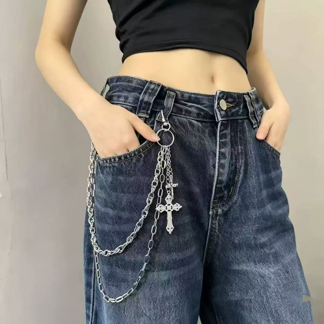 Fashionable chain belt with cross pendant Kalsten