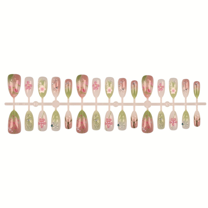 Floral Art Press-On Nail Tips Set