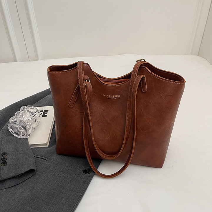 Elegant Distressed Leather Tote Bag Kalsten