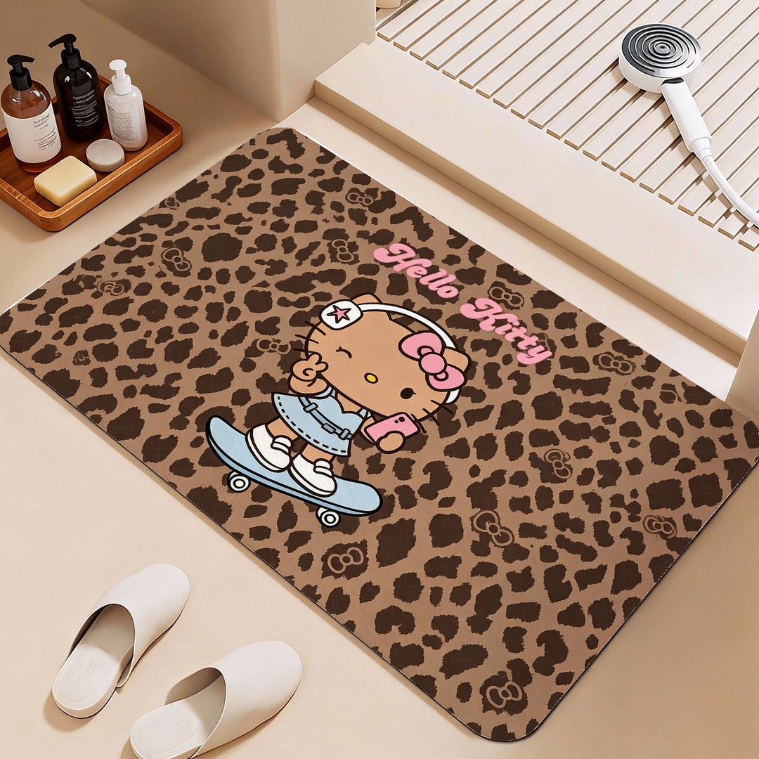 Leopard Print Hello Kitty Decorative Area Mat