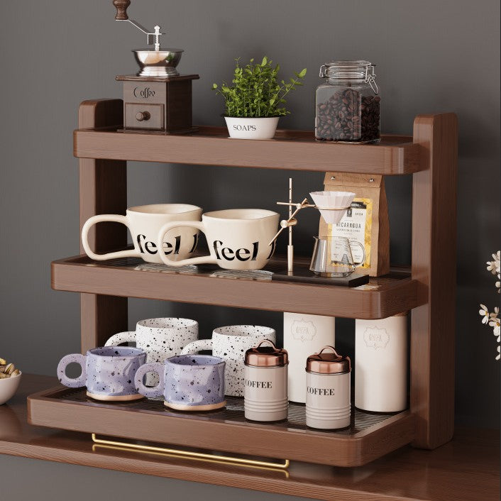 Wooden Tiered Storage Shelf Kalsten