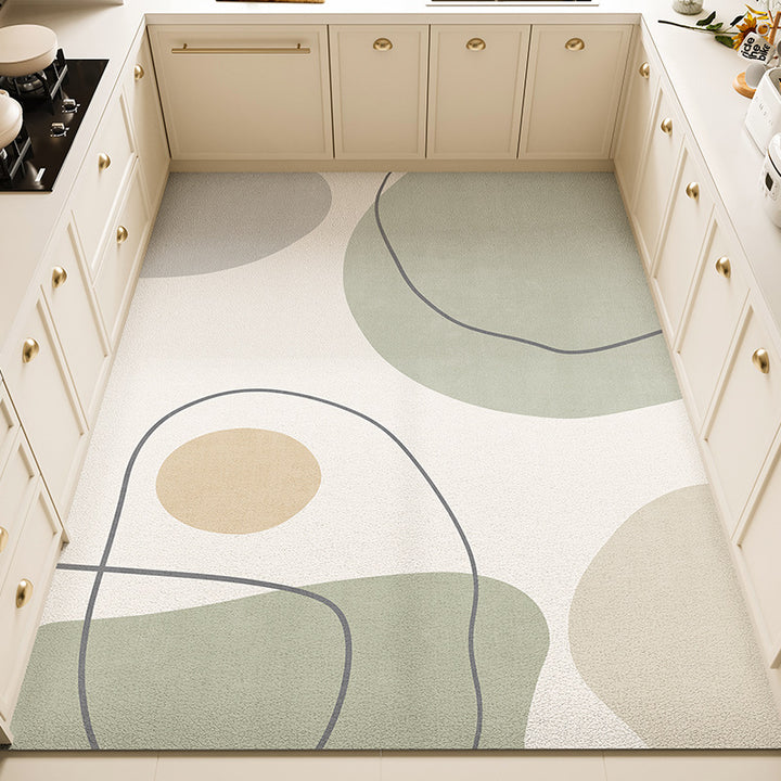 Floral Pattern Kitchen Rug