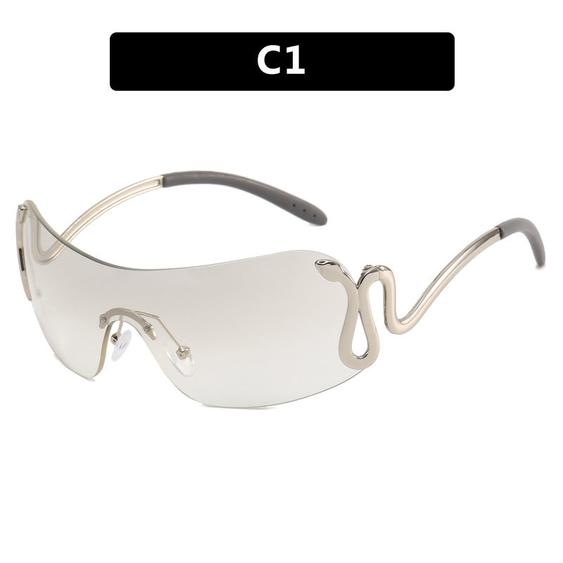 Ladies futuristic sunglasses with elegant swan design Kalsten